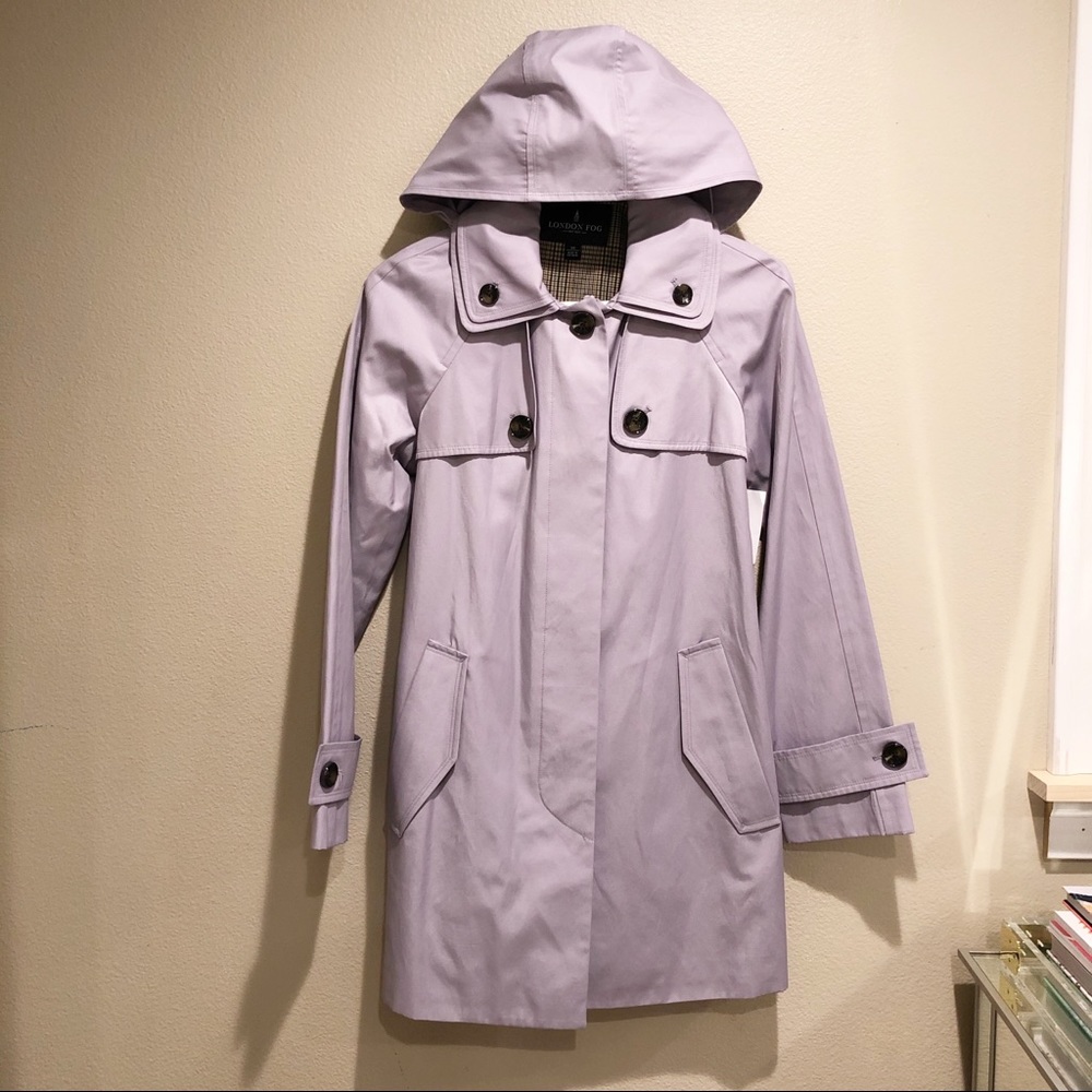 NWT London Fog Women's Purple Trench Coat Sz XS